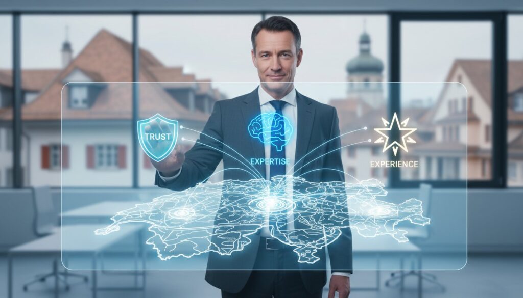 Lokales SEO und E-E-A-T: Der digitale Vertrauensbeweis für Schweizer KMU 2026
