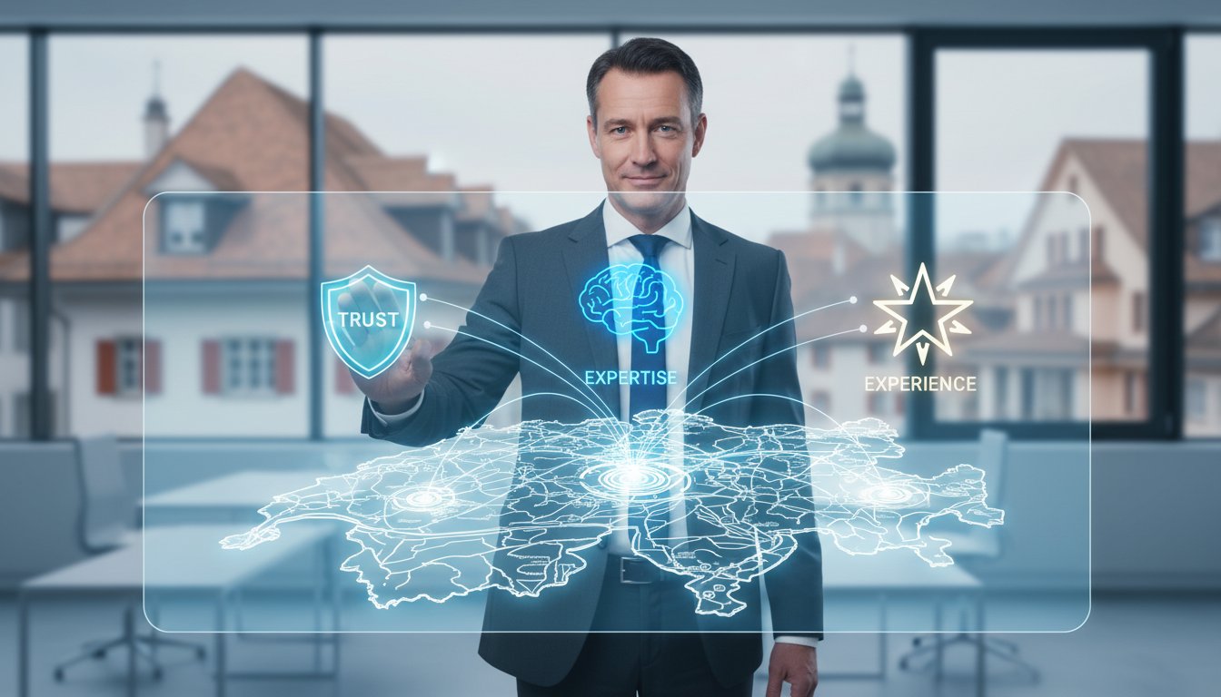 Lokales SEO und E-E-A-T: Der digitale Vertrauensbeweis für Schweizer KMU 2026